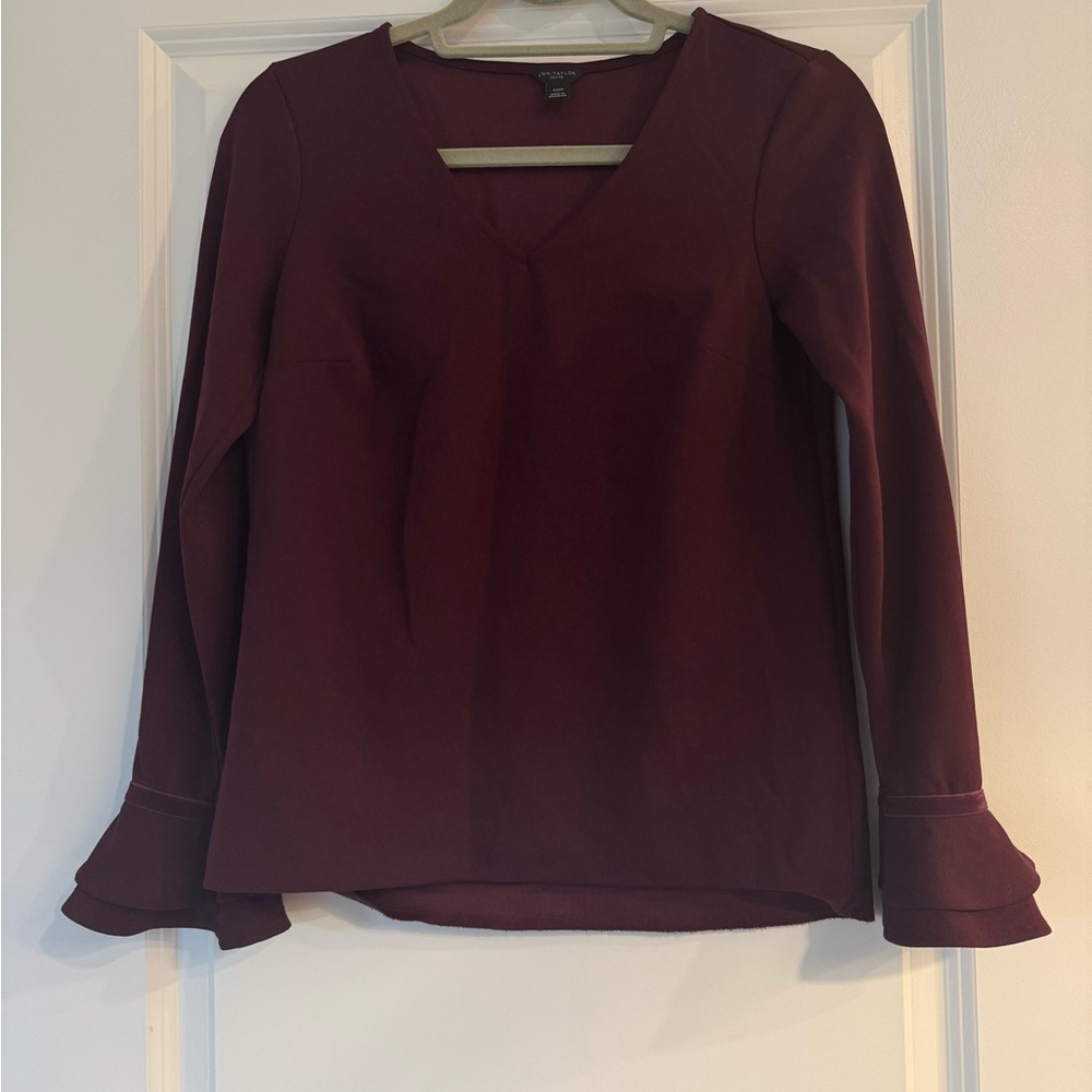 Ann Taylor burgundy blouse